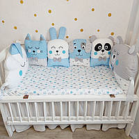 Защитные бортики подушечки зверюшки в детскую кроватку для младенцев (новорожденных)