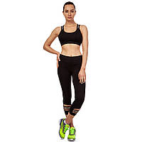 Костюм спортивный женский для фитнеса и тренировок лосины и топ V&X SP129-CK8000 размер s цвет черный se