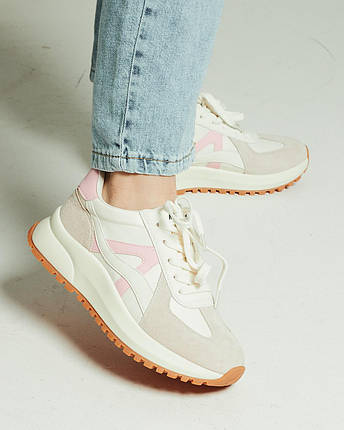 Кросівки жіночі Lifexpert 6603 37 молочно-рожевий нубук плащівка, фото 1