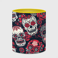 Чашка з принтом «Мексиканські черепи» (колір чашки на вибір)