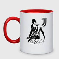 Чашка двухцветная Автограф Криштиану Роналду Ювентус 330 мл (цвет чашки на выбор)