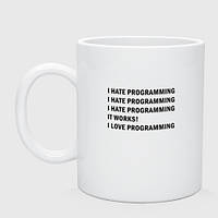 Чашка с принтом керамическая «I Love Programming»