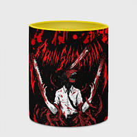 Чашка з принтом «Людина бензопила в крові» (колір чашки на вибір)