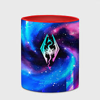 Чашка з принтом «Skyrim неоновий космос» (колір чашки на вибір)