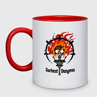 Чашка з принтом двоколірна «Darkest Dungeon: skull logo» (колір чашки на вибір)
