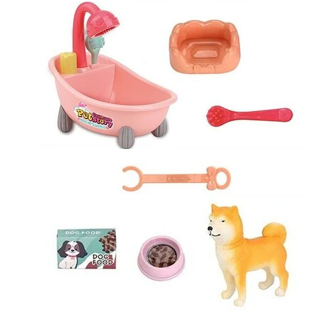 Ігровий набір Домашні улюбленці (фігурки тварин, ванна, аксесуари) 832-159, фото 1