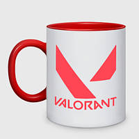 Чашка с принтом двухцветная «Valorant - logo» (цвет чашки на выбор)