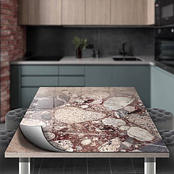 Покриття для столу, м'яке скло з фотодруком, граніт каміння 60 х 100 см (1,2 мм)