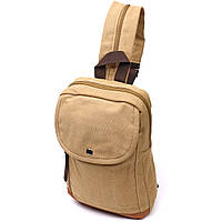 Рюкзак для мужчин из плотного текстиля Vintage 22185 Песочный Dobuy Рюкзак для чоловіків із щільного текстилю