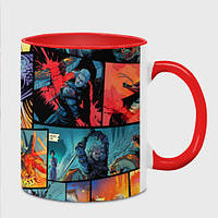 Чашка с принтом «Ведьмак The Witcher комикс» (цвет чашки на выбор)