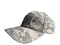 Кепка тактическая с велкро под патчи в камуфляже серый пиксель армии США ACU с регулировкой размера