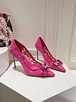 Туфли Dolce&Gabbana кружевные с декором из камней, много цветов, коллекция 2024