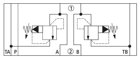 гідравлічна схема для клапана Z2DB10VC2-40-315