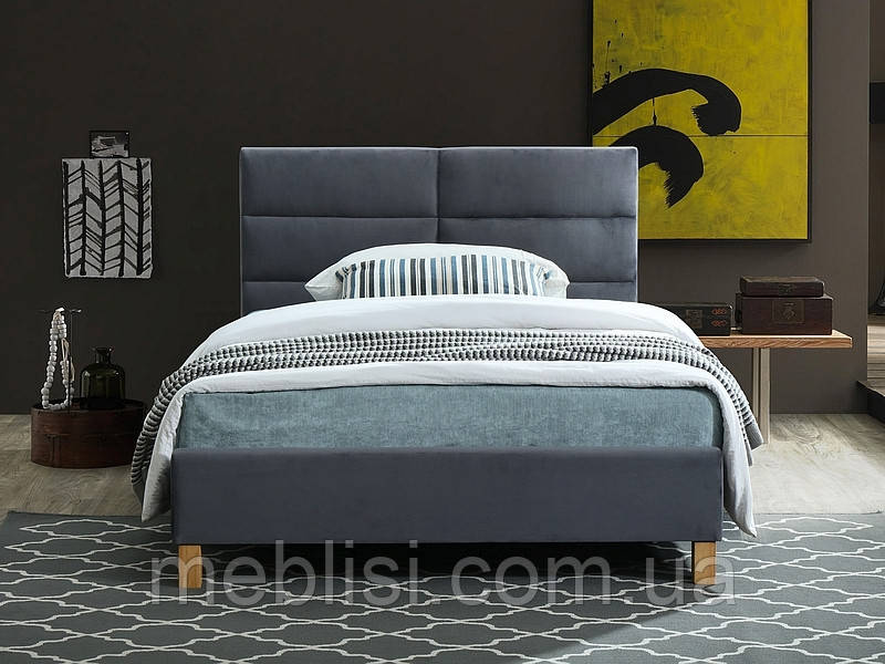 Ліжко 90x200 SIERRA VELVET tap.150 сірий (Signal)