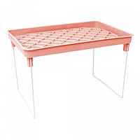 Складная Полка - столик, подставка, стеллаж 33х13,5 (Розовый) дубл