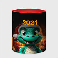 Чашка с принтом «Зеленый дракон 2024» (цвет чашки на выбор)