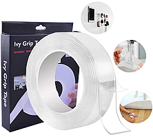 Многоразовая крепежная лента Ivy Grip Tape 5м, Двухсторонняя клейкая лента дубл