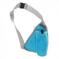 Многофункциональная сумка на талию для бега с карманом для бутылки Sport (голубая) дубл