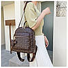 Жіночий рюкзак коричневий з кулоном мікі, фото 3