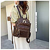 Жіночий рюкзак коричневий з кулоном мікі, фото 2