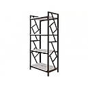 Етажерка-стелаж 4 полиці з металу/ДСП Ромбо Метал-Дизайн Чорний Оксамит, фото 3