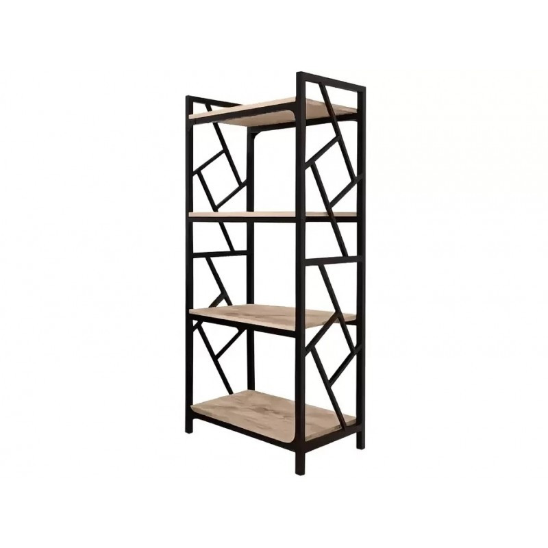 Етажерка-стелаж 4 полиці з металу/ДСП Ромбо Метал-Дизайн Чорний Оксамит, фото 1