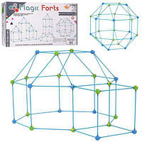 Детский игровой 3D конструктор Палатка Magic forts 85 деталей дубл
