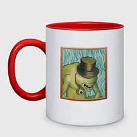 Чашка с принтом двухцветная «Сэр Троглодит - Импрессионизм» (цвет чашки на выбор)