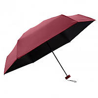 Мінізонт Lesko 191T Burgundy кишеньковий із чохлом капсулою парасоль від сонця й дощу