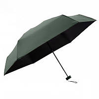 Мини-зонт Lesko 191T Dark Green карманный с чехлом капсулой для защиты от солнца и дождя