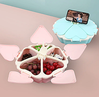Органайзер для сладостей Peach Heart Shape 5 отсеков с подставкой для телефона WO-27 розовый дубл