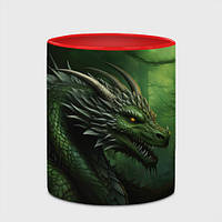 Чашка с принтом «Зеленый дракон символ 2024» (цвет чашки на выбор)