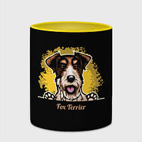 Чашка с принтом «Фокстерьер Fox terrier» (цвет чашки на выбор)