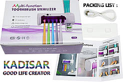 Диспенсер для зубной пасты ультрафиолетовый стерилизатор для щеток Toothbrush sterilizer JX008 W79 дубл