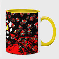 Чашка с принтом «Геометри Дэш красный демон Geometry Dash» (цвет чашки на выбор)