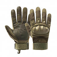 Тактические военные перчатки с закрытыми пальцами (Оливковый) дубл