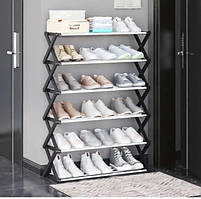 Полка для обуви напольная Shoe Rack на 6 ярусов Складная обувница Подставка для обуви дубл