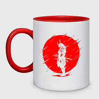 Чашка с принтом двухцветная «Samurai» (цвет чашки на выбор)