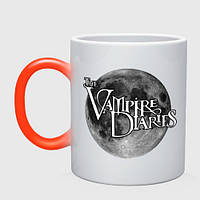 Чашка с принтом хамелеон «Дневники вампиров луна» (цвет чашки на выбор)