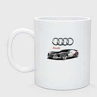 Чашка с принтом керамическая «Ауди - автоспорт концепт эскиз»