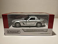 Колекційна іграшкова машинка Kinsmart Mercedes-Benz SLS AMG KT5349W Срібний
