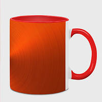 Чашка с принтом «Оранжевый волнообразный дисковый узор» (цвет чашки на выбор)
