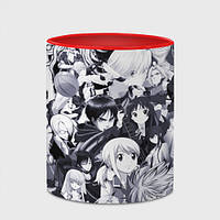 Чашка с принтом «Все персонажи аниме» (цвет чашки на выбор)