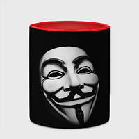 Чашка з принтом «Маска Анонімуса - Гай Фокс» (колір чашки на вибір)