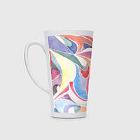 Чашка с принтом Латте «Буйство красок акварель»