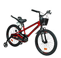 Детский велосипед с дополнительными колесами 8-10 лет 20 дюймов Corso Tayger Красный