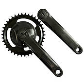 Шатуни 38T 1/2" x 3/32" сталеві під планетарну втулку та гірські велосипеди 170 мм чорний глянцевий (