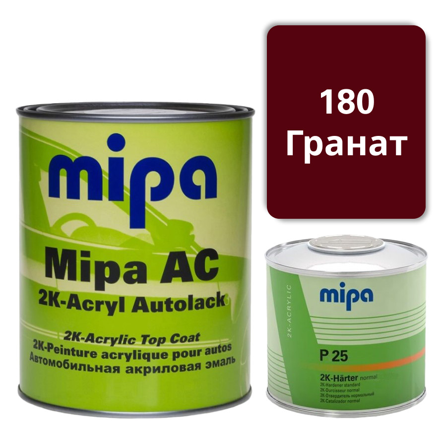 180 Гранат Акрилова авто фарба Mipa 1 л + затверджувач P25 0.5 л
