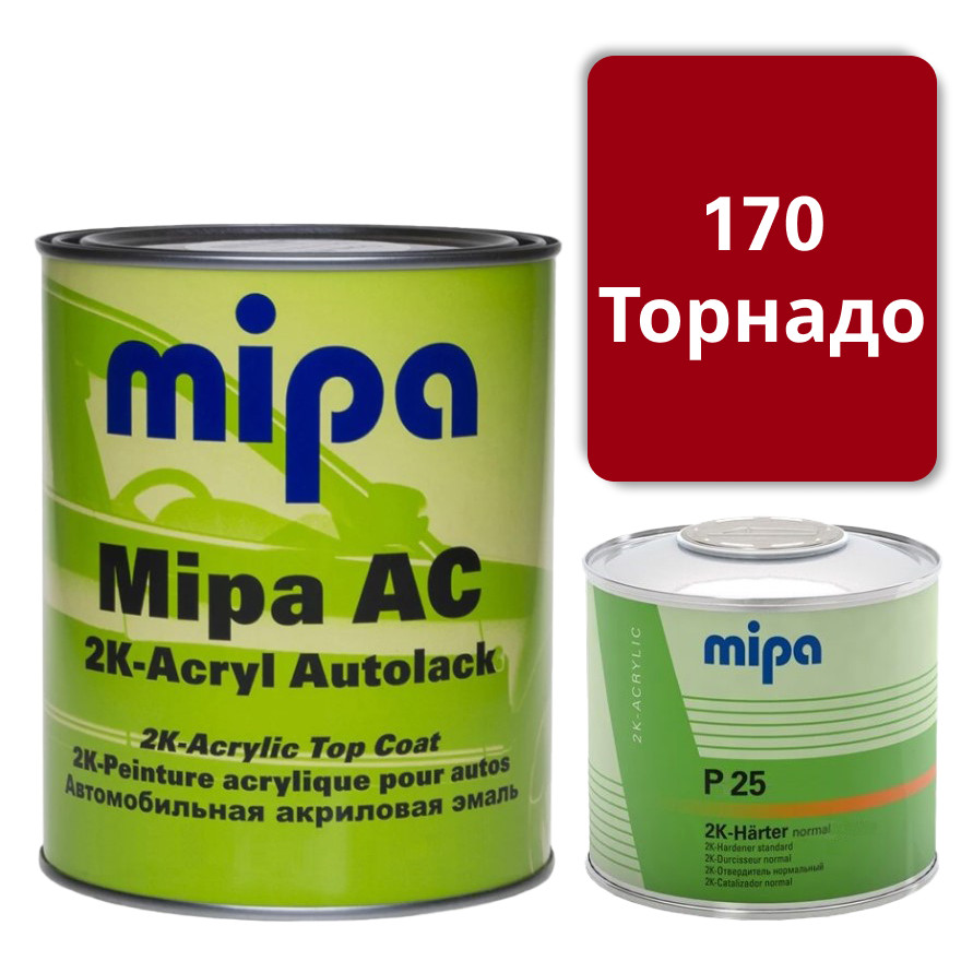 170 Торнадо Акрилова авто фарба Mipa 1 л + затверджувач P25 0.5 л