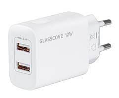 Сетевоe зарядное устройство Glasscove 2 USB 2.4A 12W TC-012A (00552) дубл